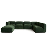 Echo 6PC Reversible Sectional in Spruce Green Fabric