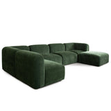 Echo 6PC Reversible Sectional in Spruce Green Fabric