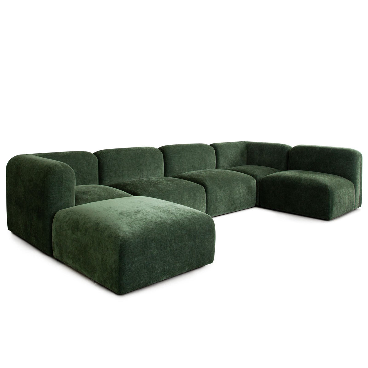 Echo 6PC Reversible Sectional in Spruce Green Fabric
