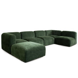 Echo 6PC Reversible Sectional in Spruce Green Fabric