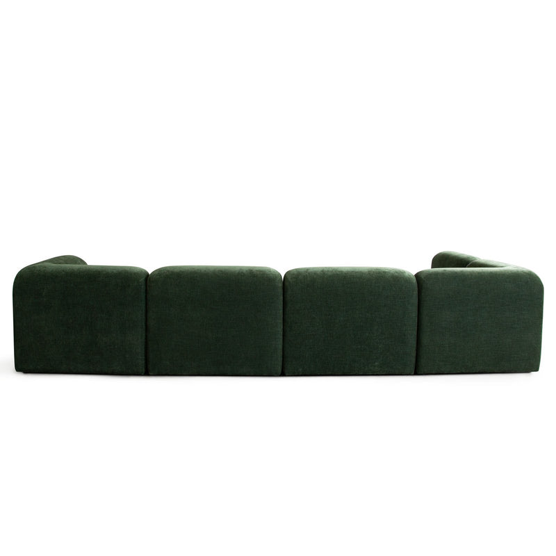 Echo 6PC Reversible Sectional in Spruce Green Fabric