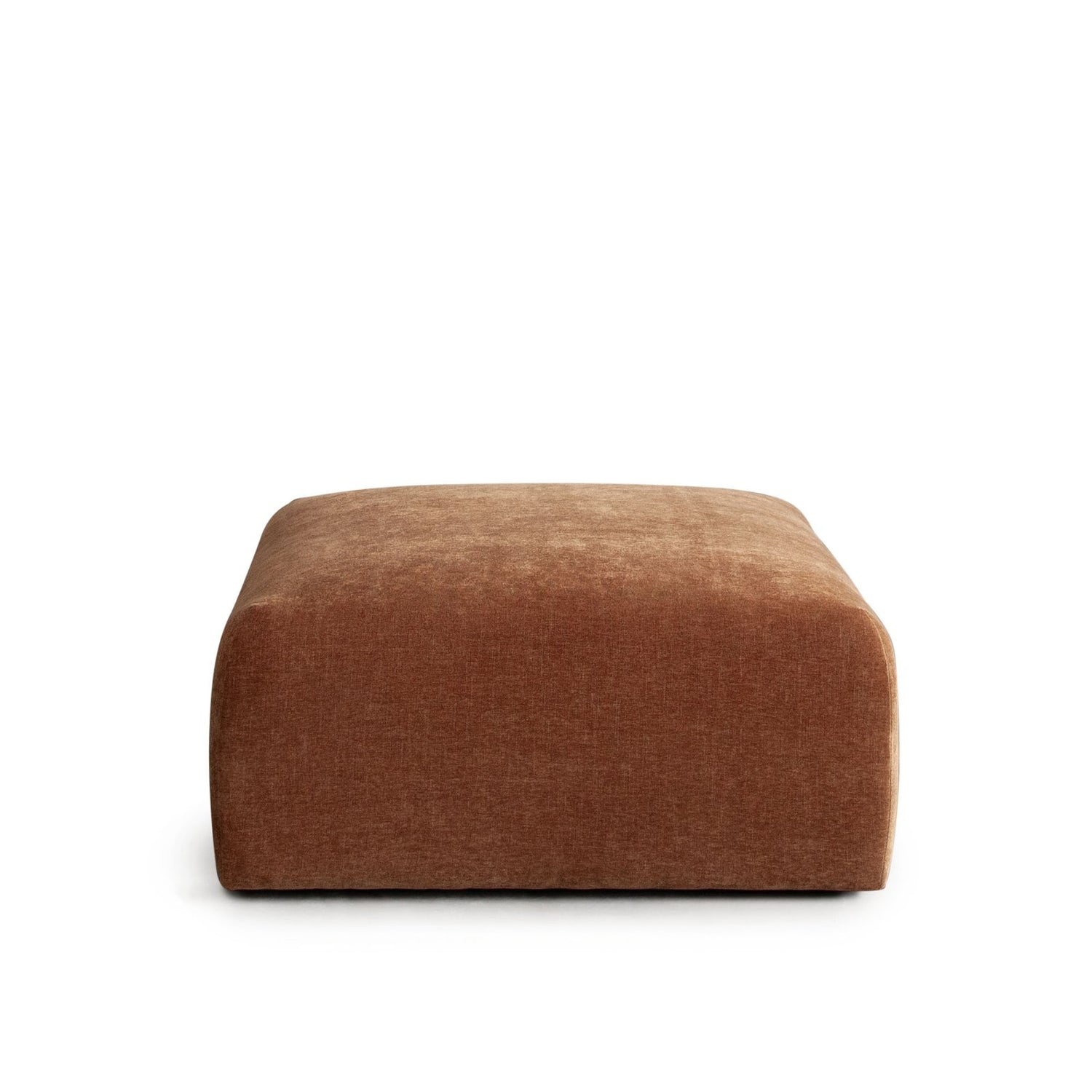 Echo Square Ottoman in Amber Fabric