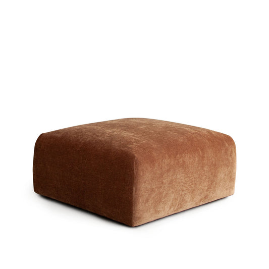 Echo Square Ottoman in Amber Fabric
