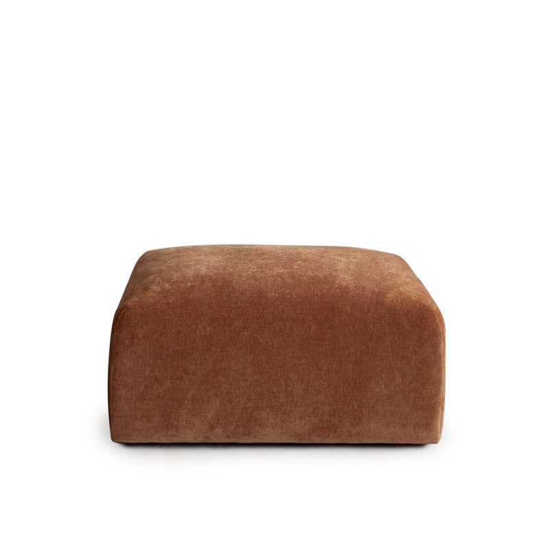 Echo Square Ottoman in Amber Fabric
