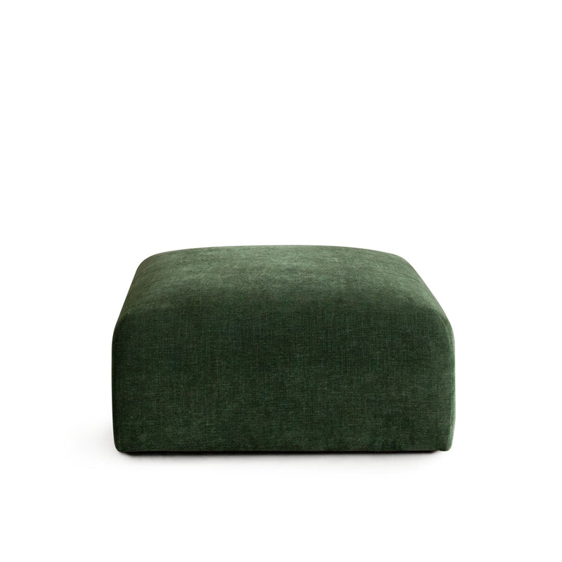Echo Square Ottoman in Spruce Green Fabric