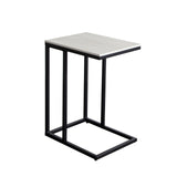 Edge "C" Table with Beige Ceramic Top and Metal Frame