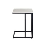 Edge "C" Table with Beige Ceramic Top and Metal Frame