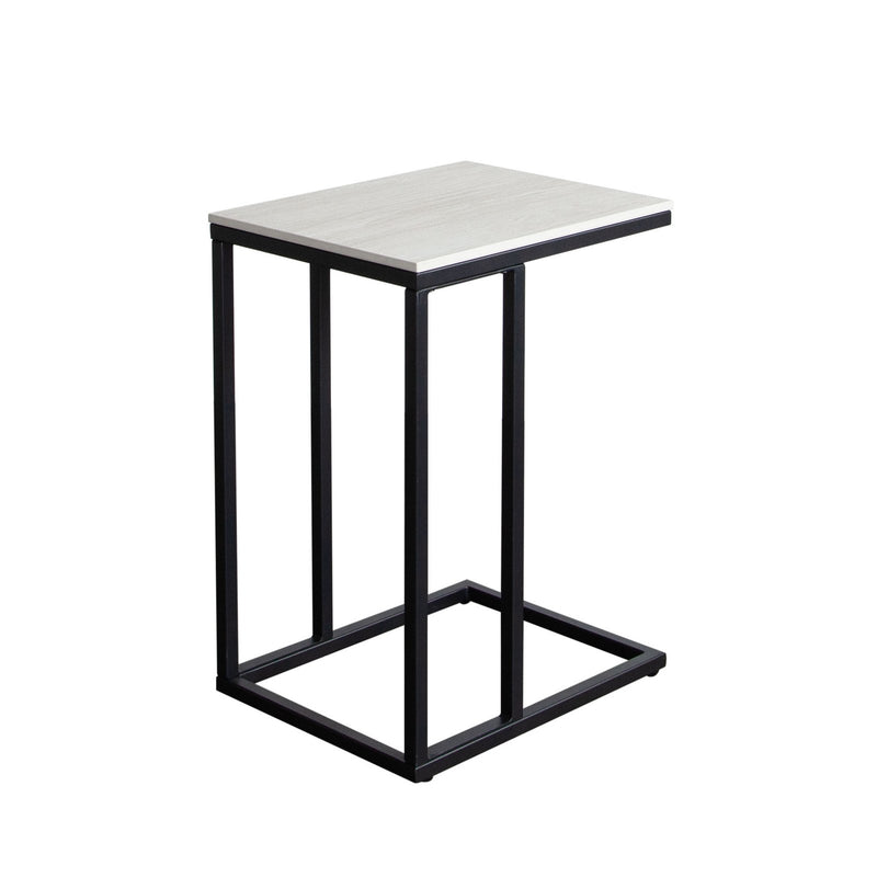 Edge "C" Table with Beige Ceramic Top and Metal Frame