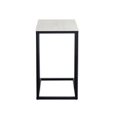 Edge "C" Table with Beige Ceramic Top and Metal Frame