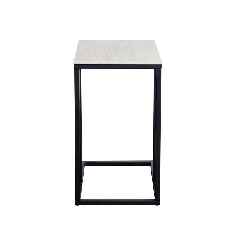 Edge "C" Table with Beige Ceramic Top and Metal Frame