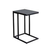 Edge "C" Table with Black Ceramic Top and Metal Frame