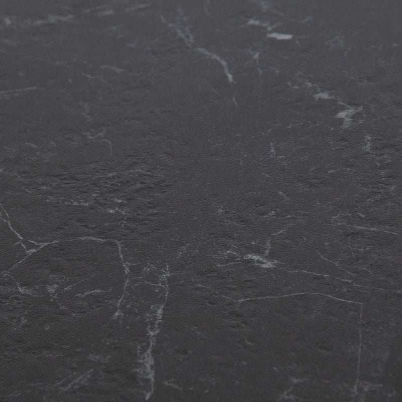 Edge "C" Table with Black Ceramic Top and Metal Frame