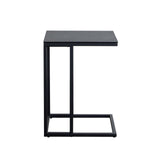 Edge "C" Table with Black Ceramic Top and Metal Frame