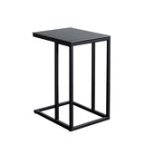 Edge "C" Table with Black Ceramic Top and Metal Frame