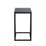 Edge "C" Table with Black Ceramic Top and Metal Frame