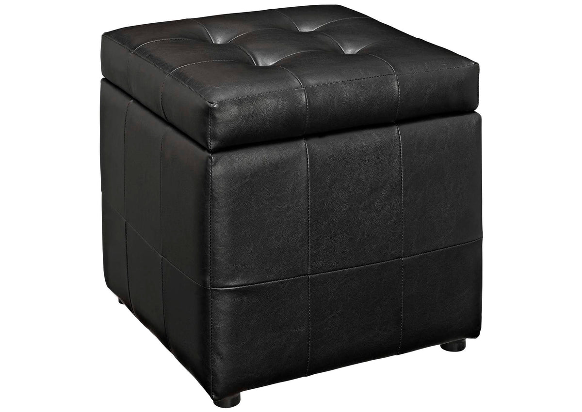 EEI-1044-BLK Volt Storage Upholstered Vinyl Ottoman By Modway