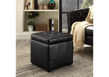 EEI-1044-BLK Volt Storage Upholstered Vinyl Ottoman By Modway
