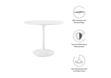 EEI-1116-WHI Lippa 36" Round Wood Dining Table By Modway