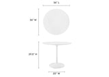 EEI-1116-WHI Lippa 36" Round Wood Dining Table By Modway