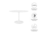 EEI-1118-WHI Lippa 48" Round Wood Dining Table By Modway
