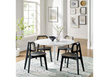 EEI-1118-WHI Lippa 48" Round Wood Dining Table By Modway