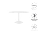 EEI-1119-WHI Lippa 54" Round Wood Dining Table By Modway