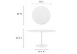EEI-1119-WHI Lippa 54" Round Wood Dining Table By Modway
