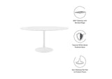 EEI-1120-WHI Lippa 60" Round Wood Dining Table By Modway