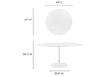 EEI-1120-WHI Lippa 60" Round Wood Dining Table By Modway