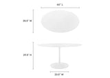 EEI-1121-WHI Lippa 60" Oval Wood Dining Table By Modway