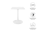 EEI-1122-WHI Lippa 24" Square Wood Dining Table By Modway