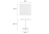 EEI-1123-WHI Lippa 28" Square Wood Dining Table By Modway