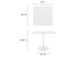 EEI-1124-WHI Lippa 36" Square Wood Dining Table By Modway