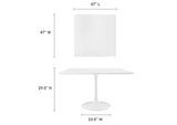 EEI-1125-WHI Lippa 48" Square Wood Dining Table By Modway