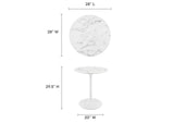 EEI-1128-WHI Lippa 28" Round Faux Marble Dining Table By Modway