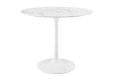 EEI-1129-WHI Lippa 36" Round Faux Marble Dining Table By Modway