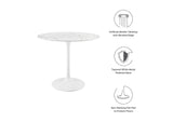 EEI-1129-WHI Lippa 36" Round Faux Marble Dining Table By Modway