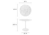 EEI-1129-WHI Lippa 36" Round Faux Marble Dining Table By Modway
