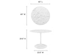 EEI-1130-WHI Lippa 40" Round Faux Marble Dining Table By Modway