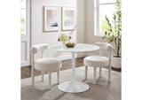 EEI-1130-WHI Lippa 40" Round Faux Marble Dining Table By Modway