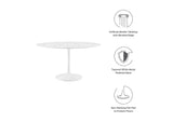 EEI-1131-WHI Lippa 48" Round Faux Marble Dining Table By Modway