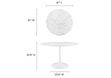 EEI-1131-WHI Lippa 48" Round Faux Marble Dining Table By Modway