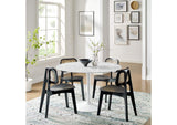 EEI-1131-WHI Lippa 48" Round Faux Marble Dining Table By Modway