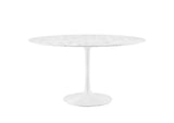 EEI-1132-WHI Lippa 54" Round Faux Marble Dining Table By Modway