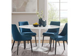 EEI-1132-WHI Lippa 54" Round Faux Marble Dining Table By Modway