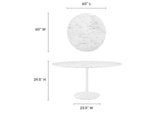 EEI-1133-WHI Lippa 60" Round Faux Marble Dining Table By Modway