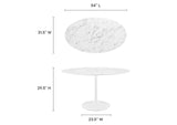EEI-1134-WHI Lippa 54" Oval Faux Marble Dining Table By Modway