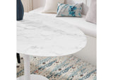 EEI-1134-WHI Lippa 54" Oval Faux Marble Dining Table By Modway