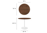 EEI-1136-WAL Lippa 36" Round Wood Dining Table By Modway