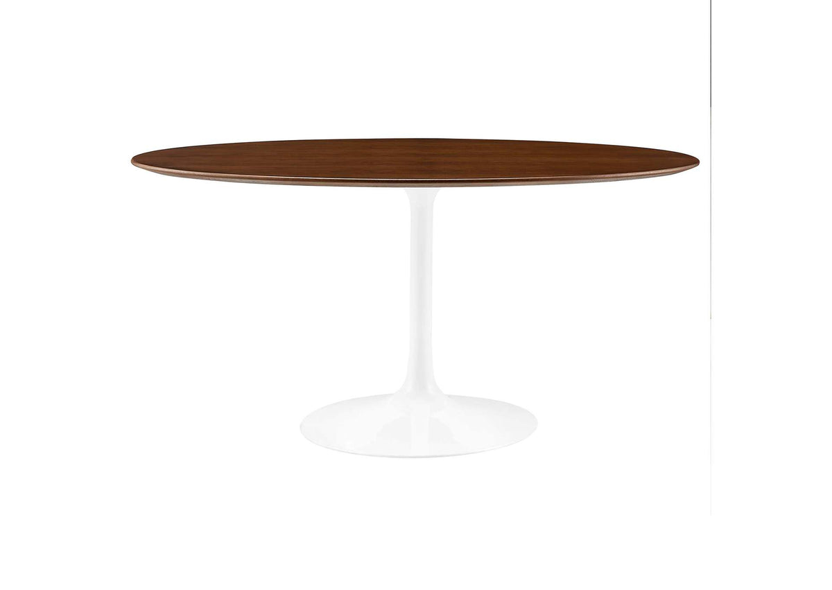 EEI-1138-WAL Lippa 60" Oval Wood Dining Table By Modway